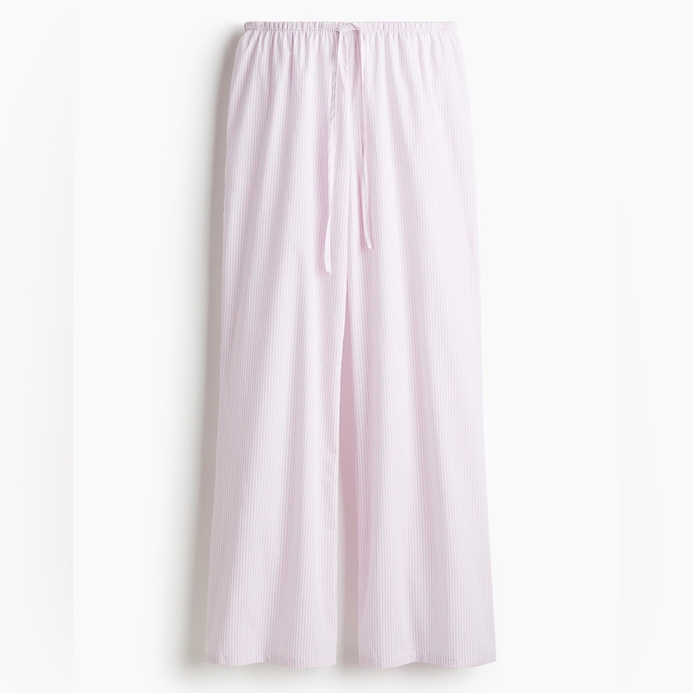 H&M Stripped Linen Pants - Pink and White